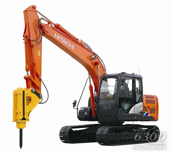 日立建機ZX130-5A破碎錘配管式樣機在工況現場
