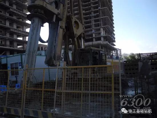 帝景苑工地上，徐工旋挖鉆機施工現場