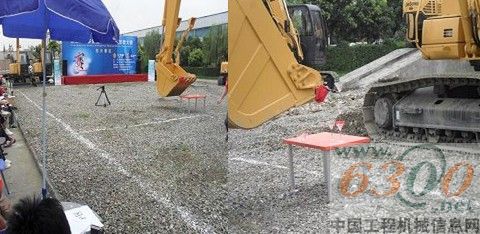 操作手挖掘機疊香檳杯比賽現場