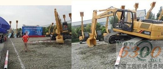操作手挖掘機跨障礙比賽現場